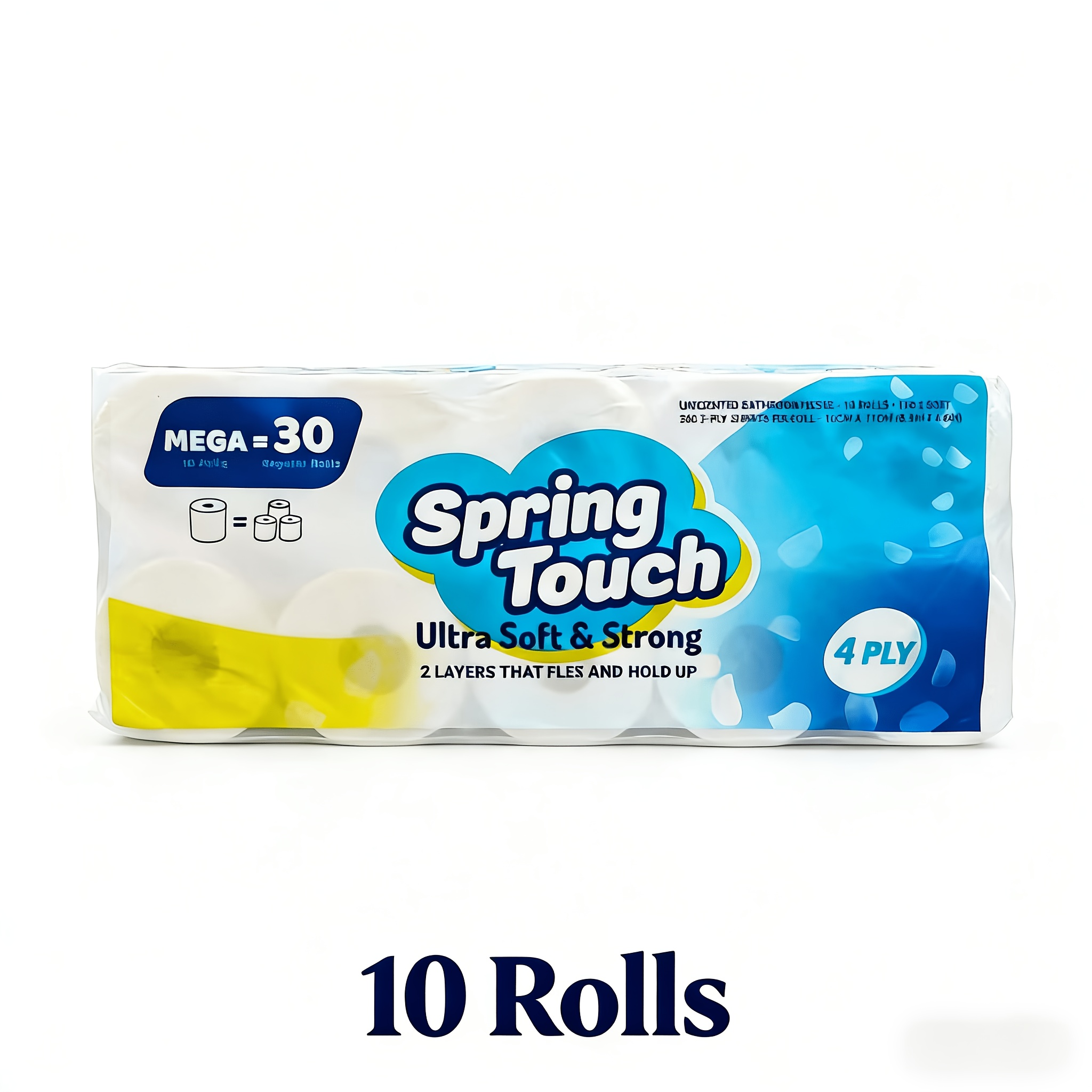 TEMU Springtouh Roll Paper Is Super Soft, , With 4 Layers, 2 Layers Attached, Durable, Thick And Paper, Which Does Not Drop , And Is Suitable For