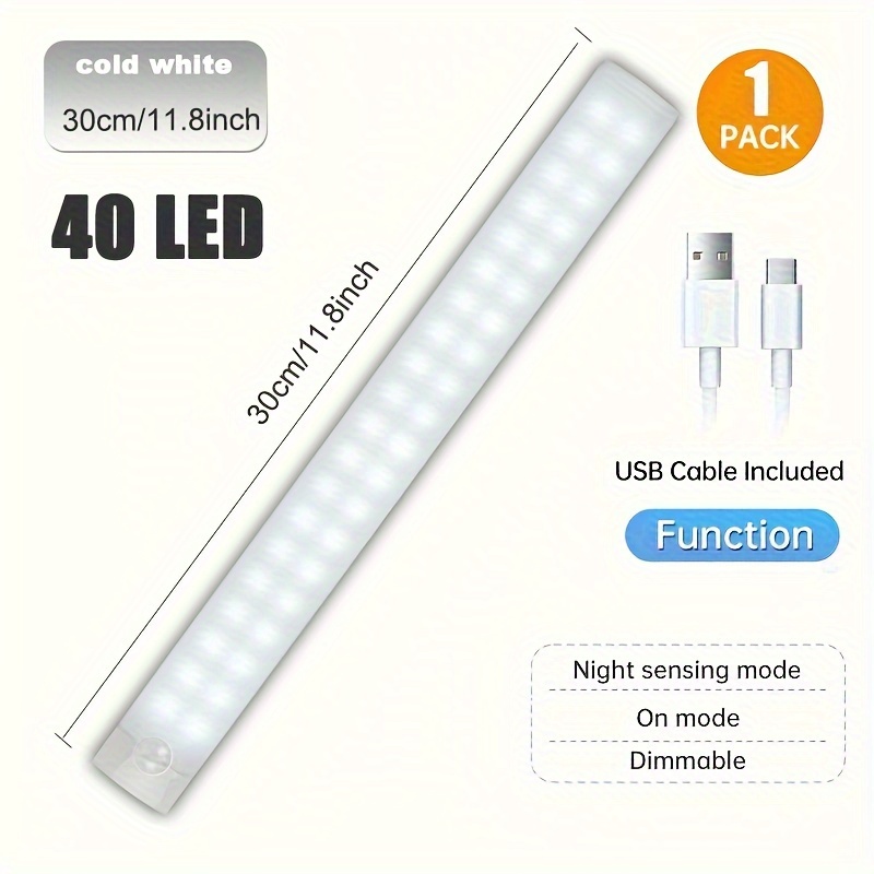 E-shop passend für Bühnenbeleuchtung LED-Bewegungssensor-Schrankleuchte, Unterbau-Schrankbeleuchtung, kabellose magnetische USB-wiederaufladbare
