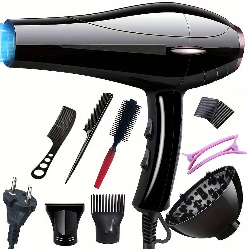 

Professional Hair Dryer, High Drying, With Diffuser, Concentrator, Combs & Sectioning Clips, For Use, Mother's Day Gift