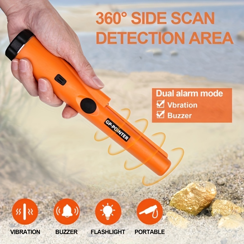 1pc Metal Detector Pinpointer Waterproof Handheld Pin Pointer Wand Gold  Treasure Hunting Unearthing Tool Accessories With Buzzer Vibration For All  (No Battery)