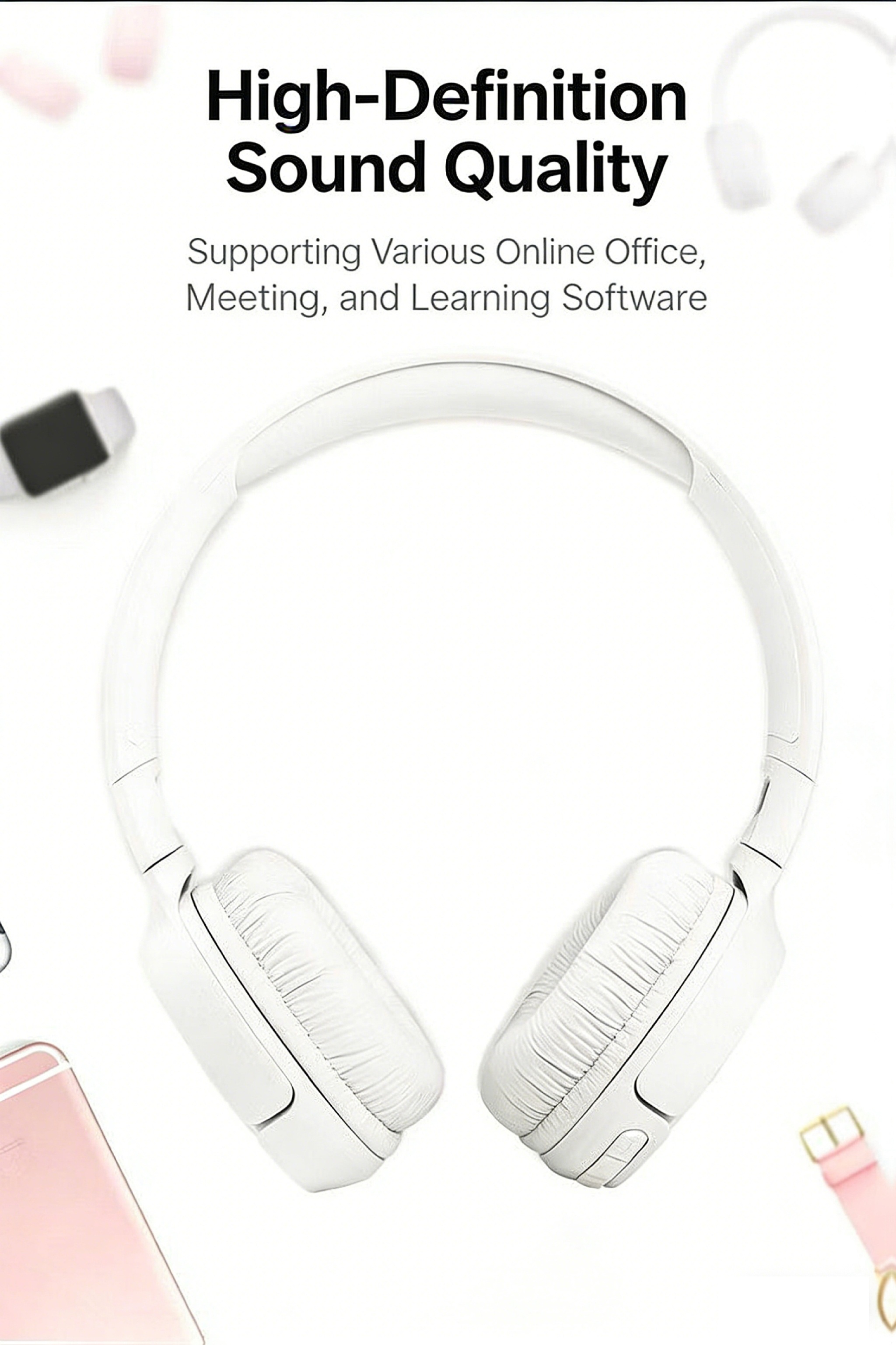 Auriculares Inalámbricos Over-Ear JBL Tune 510BT | Auténticos, Batería de Larga Duración de 40H, Carga Rápida de 5 Minutos, Plegables y Portátiles, Bajos Puros, 75 Años de Herencia Acústica JBL, Aislamiento de Sonido, Inalámbricos, Batería de Polímero de Litio