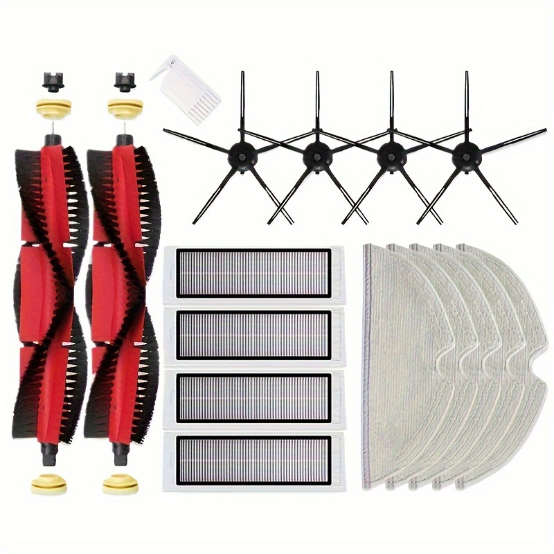 Image of 16pcs For S6 Maxv S6 Pure S5 S4 E4 E35 E2/xiaomi 1/1s Robot Vacuum Cleaner: Get 1set Of Main Side Brush, Hepa Filter And Mop Cloth Parts Now