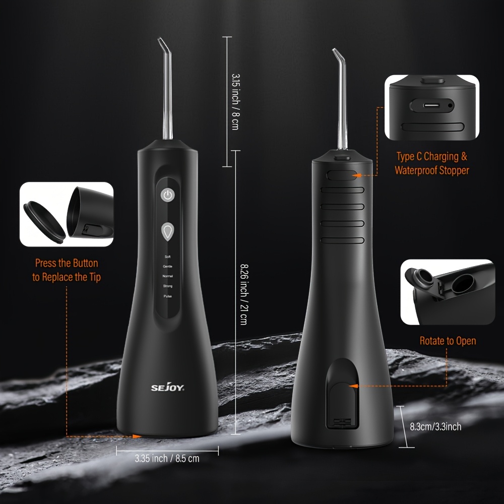 Sejoy Cordless Water Flosser with 5 Replacement Nozzles