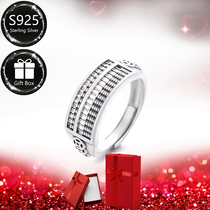 925 Sterling Silver Adjustable Open Vintage Ethnic Style Ring