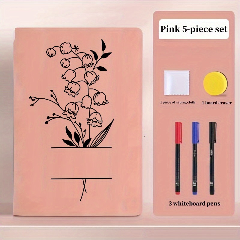 TEMU Blanc Effaçable Personnalisable sur le Thème des Fleurs d'Anniversaire, Personnalisable DIY Disponible en Couleurs (Rose, , Bleu Foncé, ). Livré