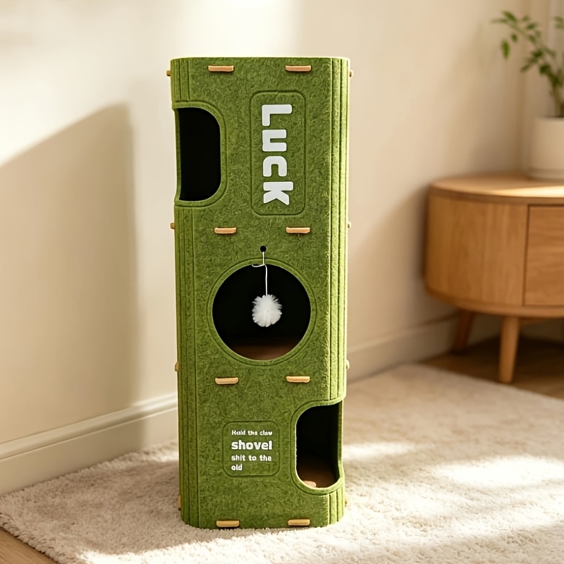 Image of Felt Large Space Cat Tree, Multifunctional Indoor Wear-resistant, Scratch-resistant , Weight Capacity 5kg