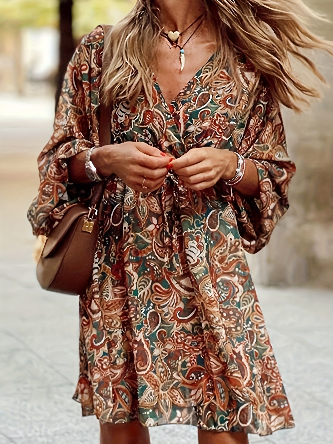 paisley dress sold on Temu United States