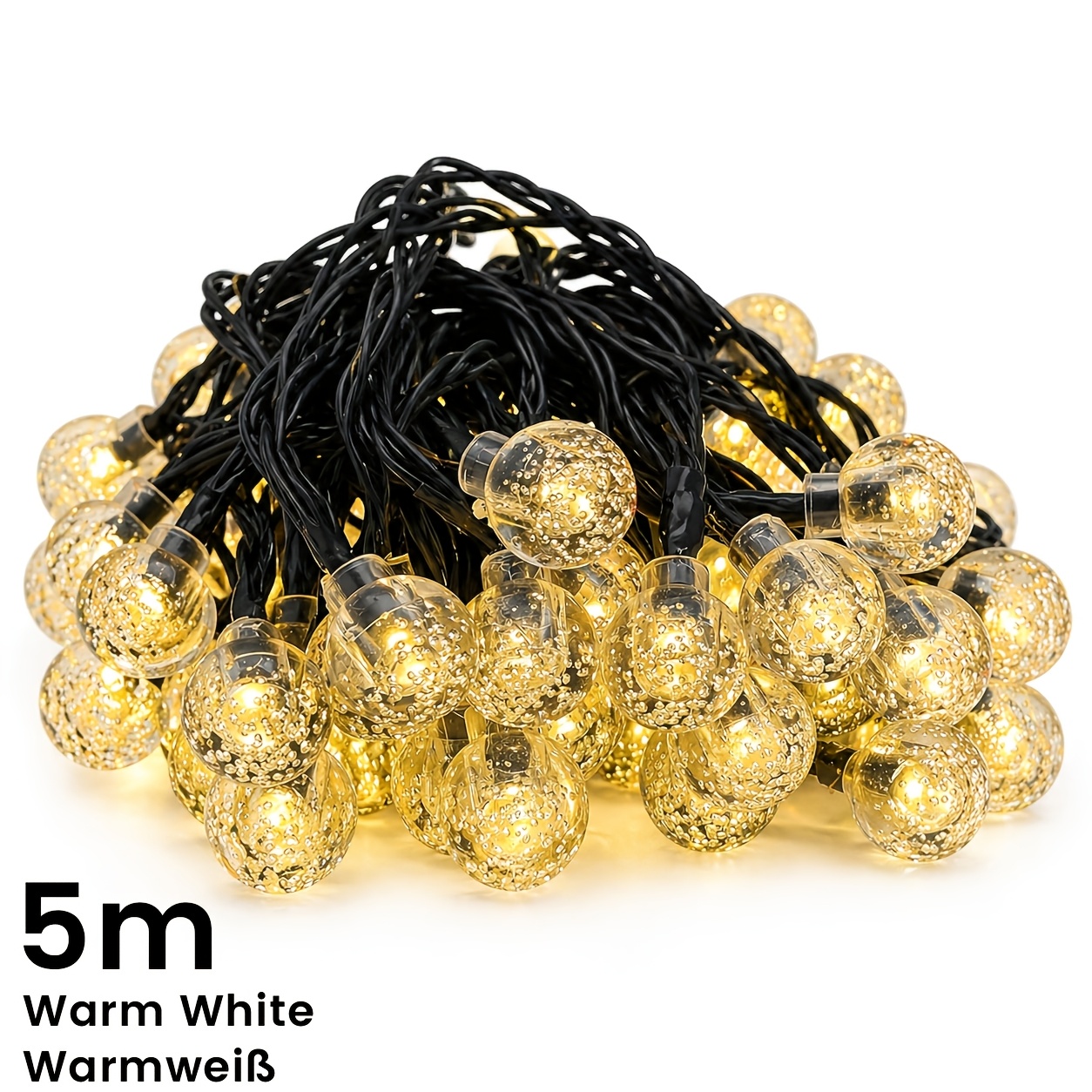 Solar Crystal String Lights - Smart Light Solar Fairy Lights, Ideal For Outdoor Decorations Such As Gardens, Christmas, Weddings, Ramadan, And