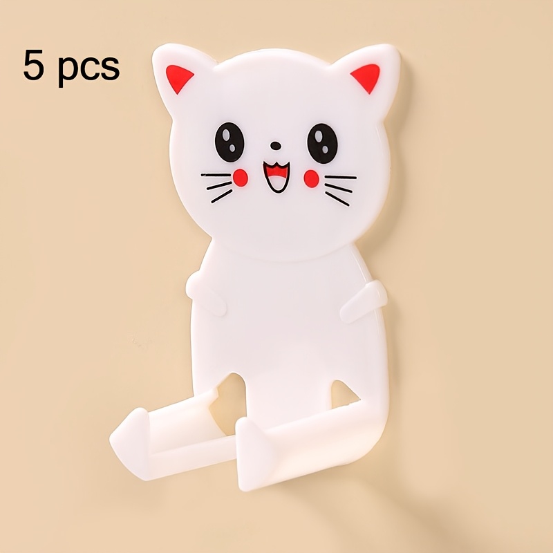 5pcs Cartoon Plug Hook Adhesive Hooks for Cable Management