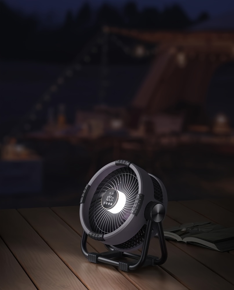 Camping Fan Designed for Outdoor Use, Capable of Blowing Cold Air Up to 30 Feet (10 Meters) Away, Featuring 4 Speed Settings And a 90-Degree Adjustable Tilt, Powered by a 20000Mah Battery And Equipped with a Hook