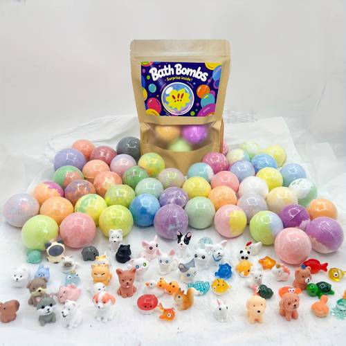 surprise animals inside 3pcs multi kind balls shape bubble bath gift s for christmas birthday bathing bath salts for women