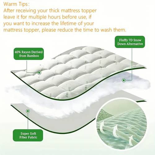 cooling bamboo extra thick mattress topper quilted fitted mattress pad with 8 21 inch deep pocket breathable polyester bamboo fiber machine washable white bedding for bedroom able bedding polyester fiber topper