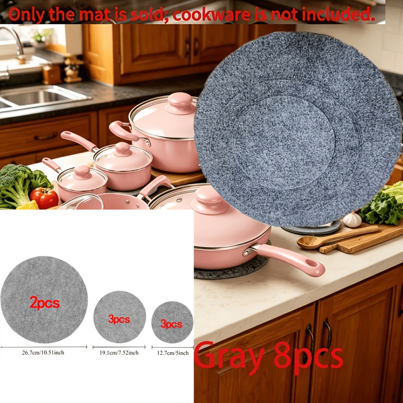TEMU Upgraded 8pcs Heat-resistant Set, Available In 3 Sizes, Non-slip, Heat-resistant, And Scratch-resistant – A Kitchen Essential. Stackable For ,