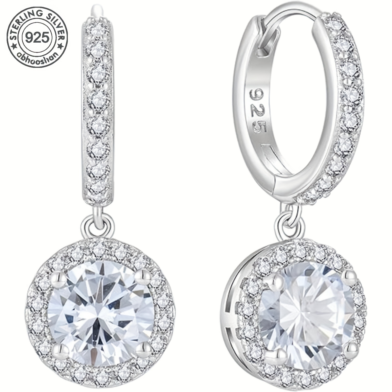 925 sterling silver disc starry sky moissanite hoop pendant earrings fashionable and elegant suitable for weddings and parties with a   box Product details 1