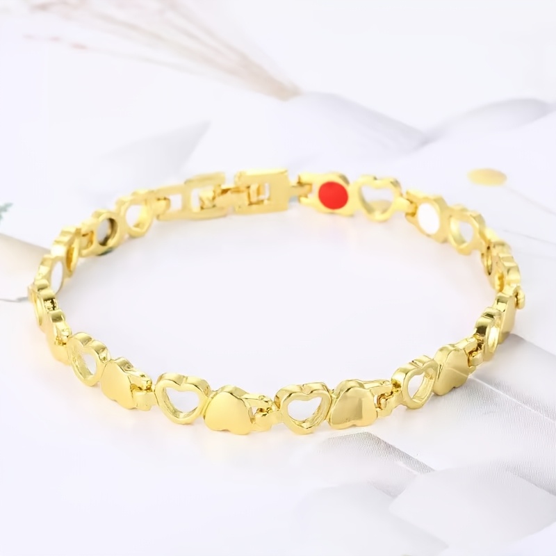 TEMU Retro Elegant Fashion -shaped Link Casual Heart Bracelet