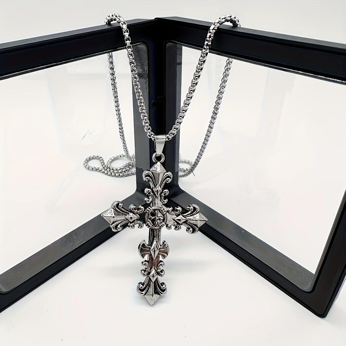 Image of Fashion Trend, Minimalist Hip-hop Style, Men's And Women's Cross Necklace, Sweater Chain