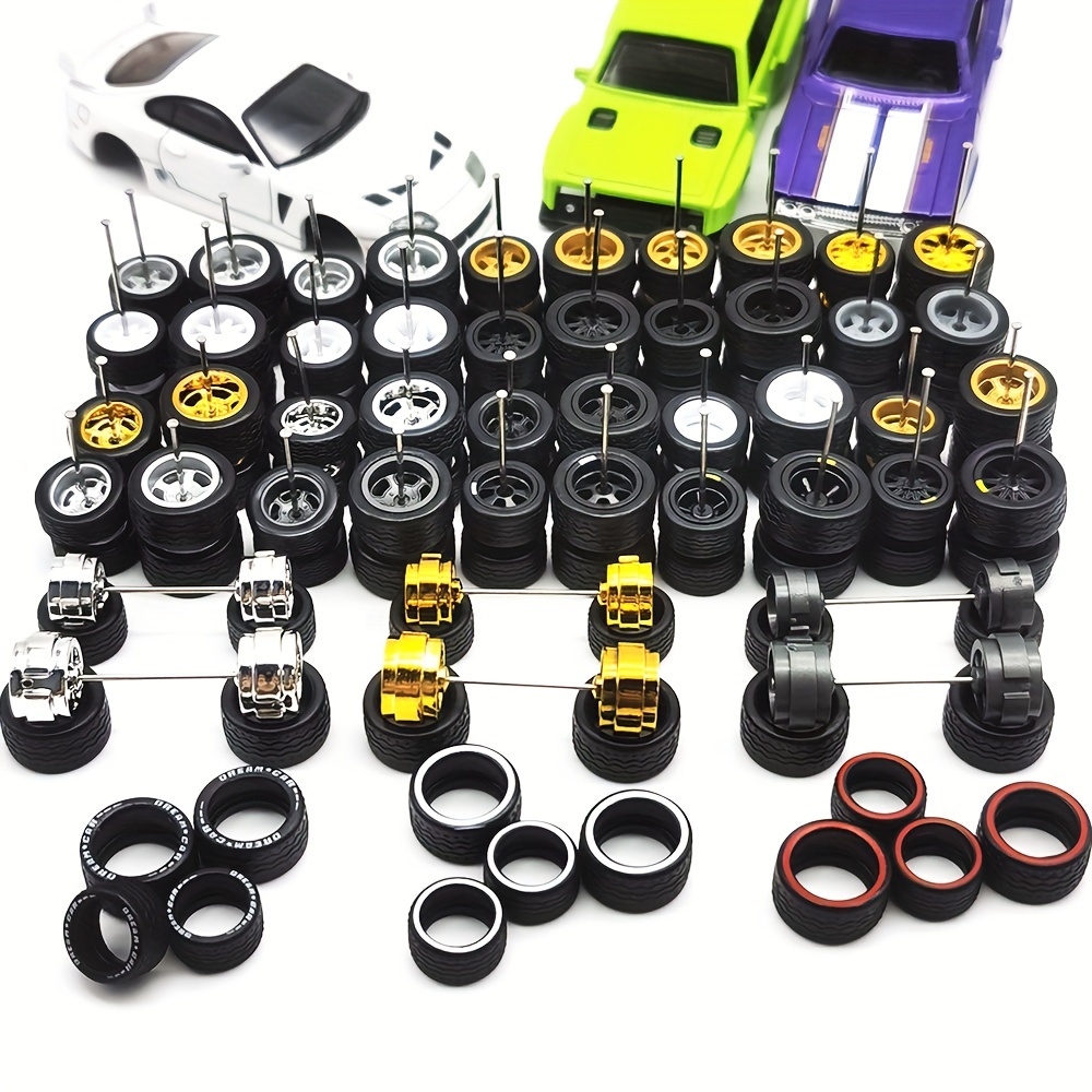 

1/64 Static Model Wheels, Mixed (excluding The Car ), Sold By Package, Ten Sets Per Package, To Ten Cars, Suitable For Alloy Model Car Modification, Suitable For Professional Model Players.