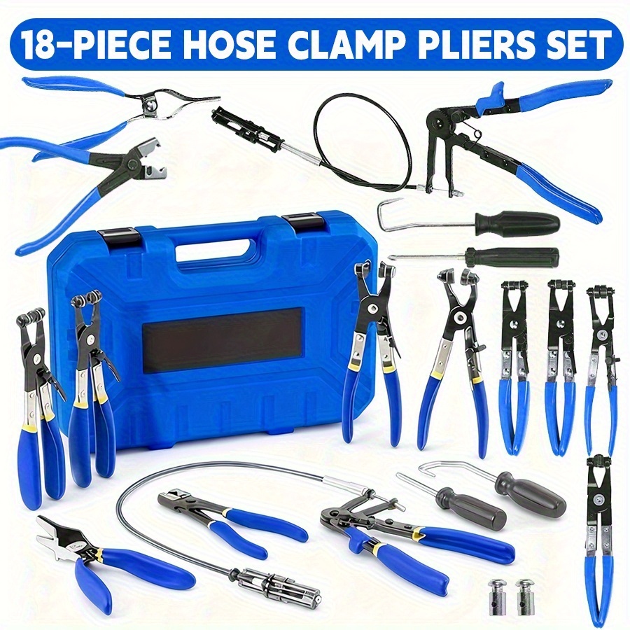 TEMU Tool Kit-a Set Of 18/9pcs Automotive Hose Clamp Pliers, Pipe Tools, Multi-functional Clamps, Heavy-duty Pliers, Strong Pliers, Reliable Clamps,