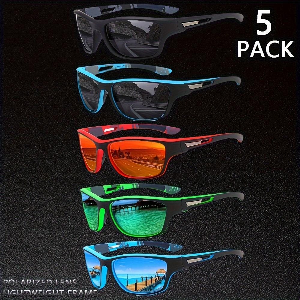 

5 Pairs Of Polarized Sports Glasses For Men, , Suitable For Rock Climbing, Fishing, Running - Multifunctional Outdoor Adventure Glasses