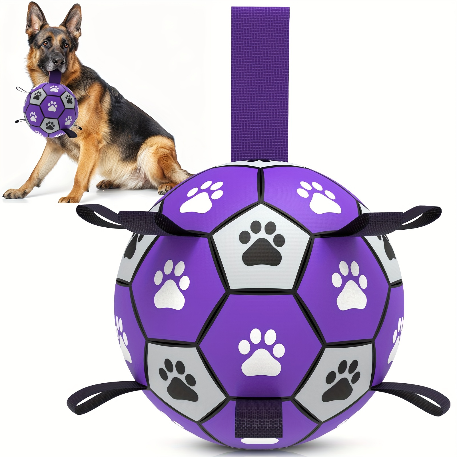 

Dog Toys Soccer Ball With Straps, Interactive Training Dog Soccer Ball For Small Medium Large Dogs Breed