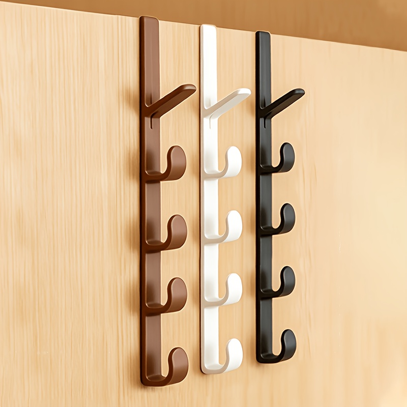 TEMU Lot de 3 crochets de porte noirs + + marron, cintre polyvalent de porte, organisateur de suspension perçage pour sacs, chapeaux, serviettes,
