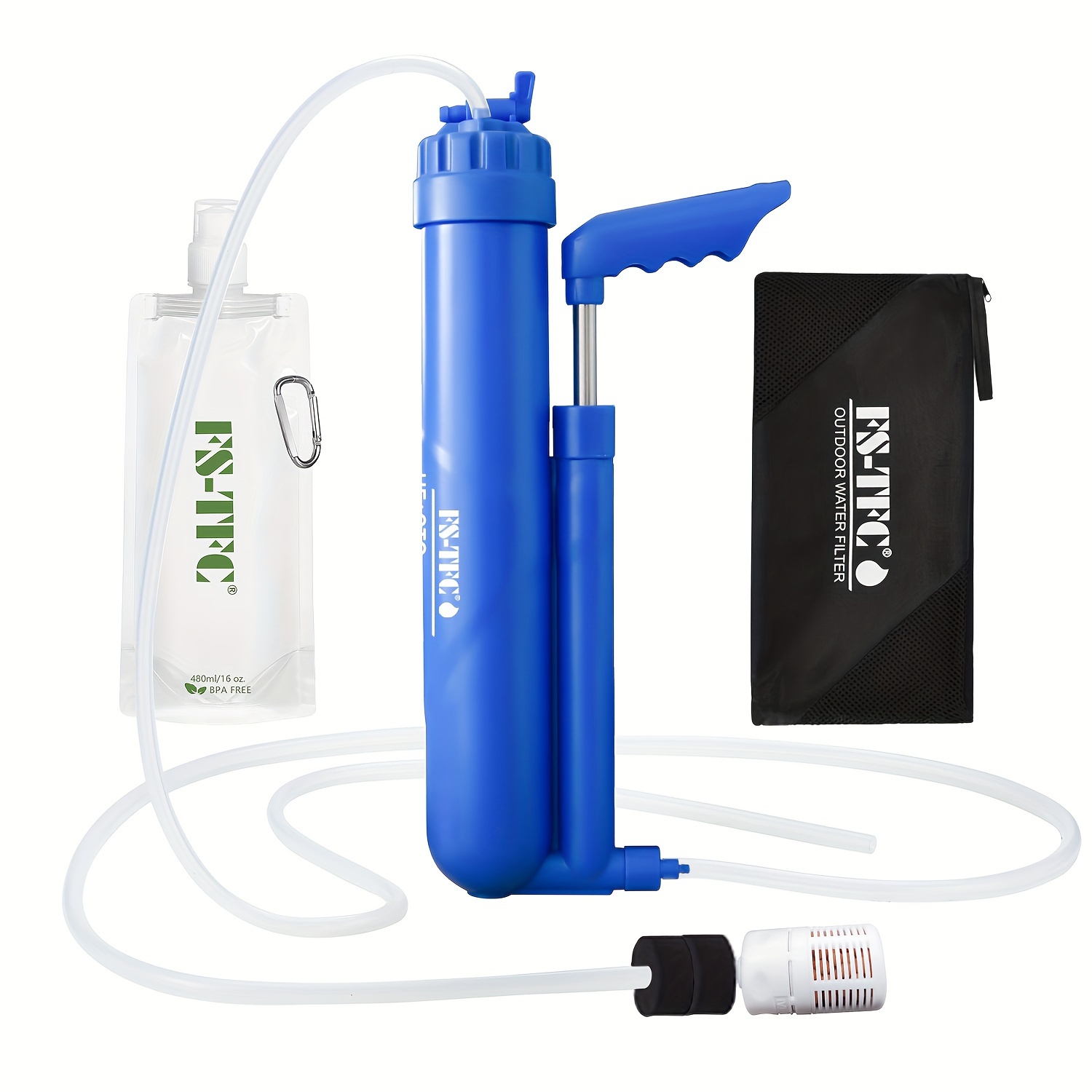 

1pc 6-stage Portable Water Filter 0.01 Micron Uf And Cto Improving Tastes Water Purifier Survival Gear 1.5l/min Fast Flow For Hiking, Camping, Travel, And Emergency Preparedness