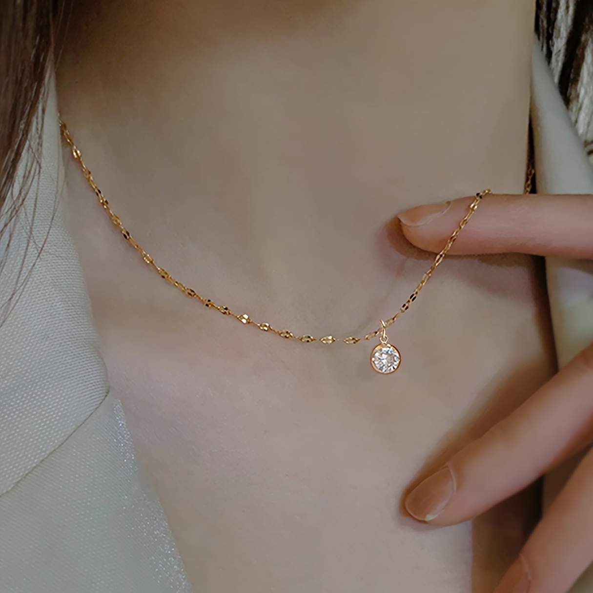 

Japanese And Korean Simple Stainless Steel Plated Clavicle Chain Necklace Female Jewelry Gift