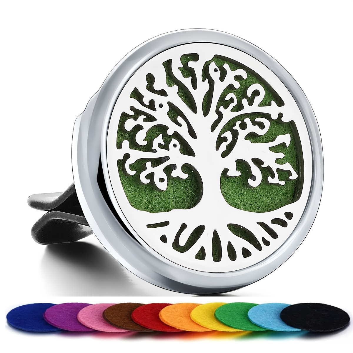 1pc Refillable Car Air Freshener Perfume Diffuser Clip, Auto Air Vent Car Interior Accessories, Car Diffuser With 10pcs Pads