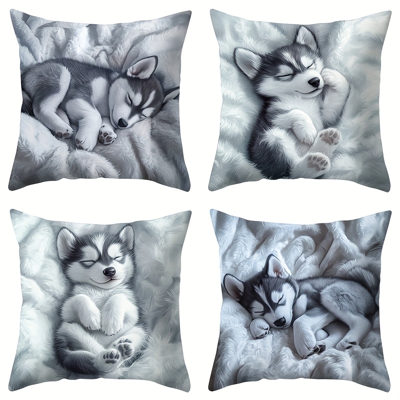Image of 4 Pcs, , Warm And Comfortable, Beautiful And Practical, 17.72 Inches * 17.72 Inches, Suitable For Home Sofa Decoration, Home Accessories, Bedroom Zipper Pillowcase (without Pillow Core)