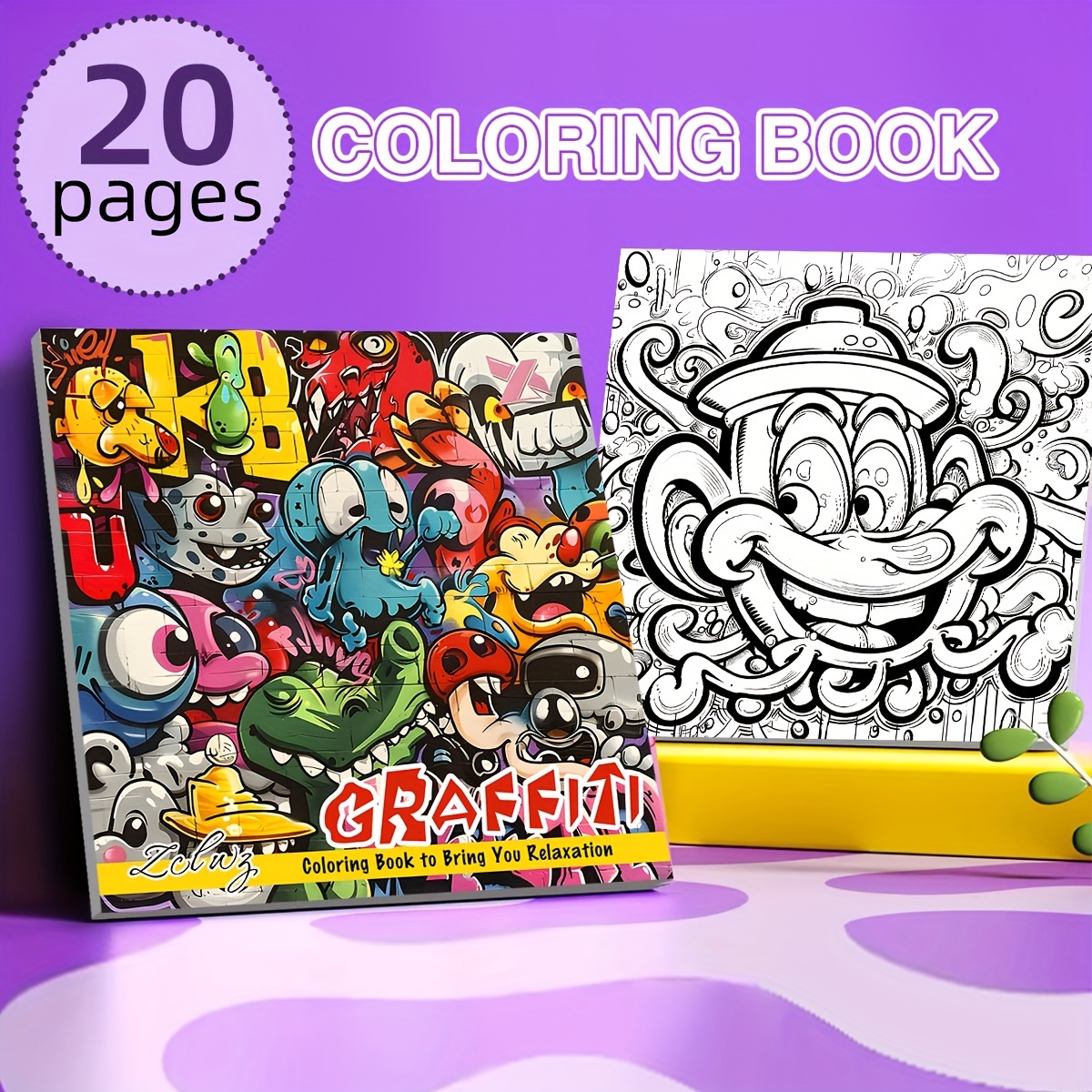 

Zclwz Coloring Book - 20 Pages, & Mindfulness, Ideal Gift For Couples, Friends,