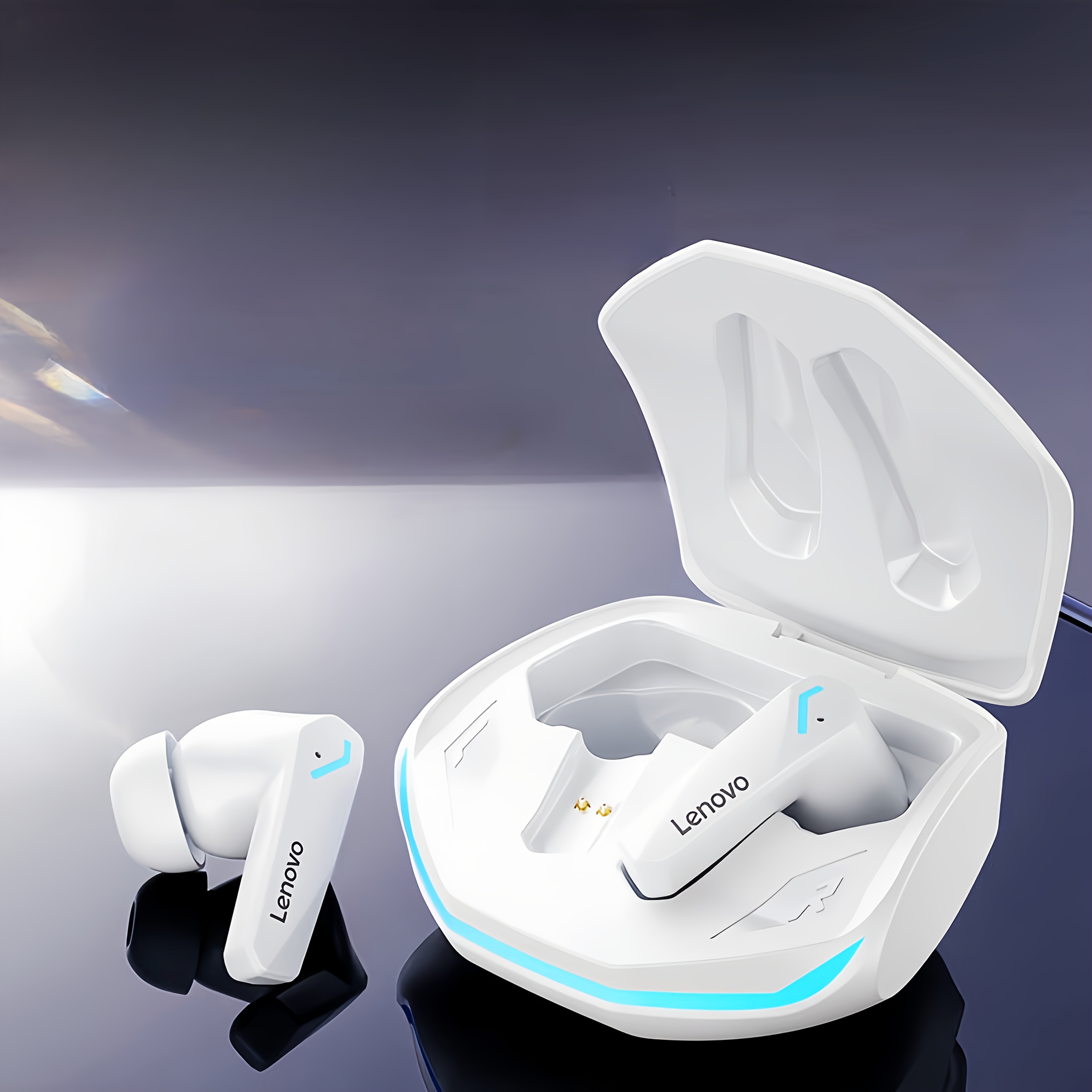 Lenovo GM2 PRO Calidad de Sonido Hifi Análisis Tri-banda equivalente para llamadas HD suaves y claras con reducción inteligente de ruido, Auriculares Reductor de Ruído, Dispositivo Audio Claro, Compacto Diseño Moderno Duradero Tecnología Avanzada Cancelación Activa Noise Cancelling Headset Voz en Alta Definición Trabajadores Remotos Grabación de Voce - Imagen 2