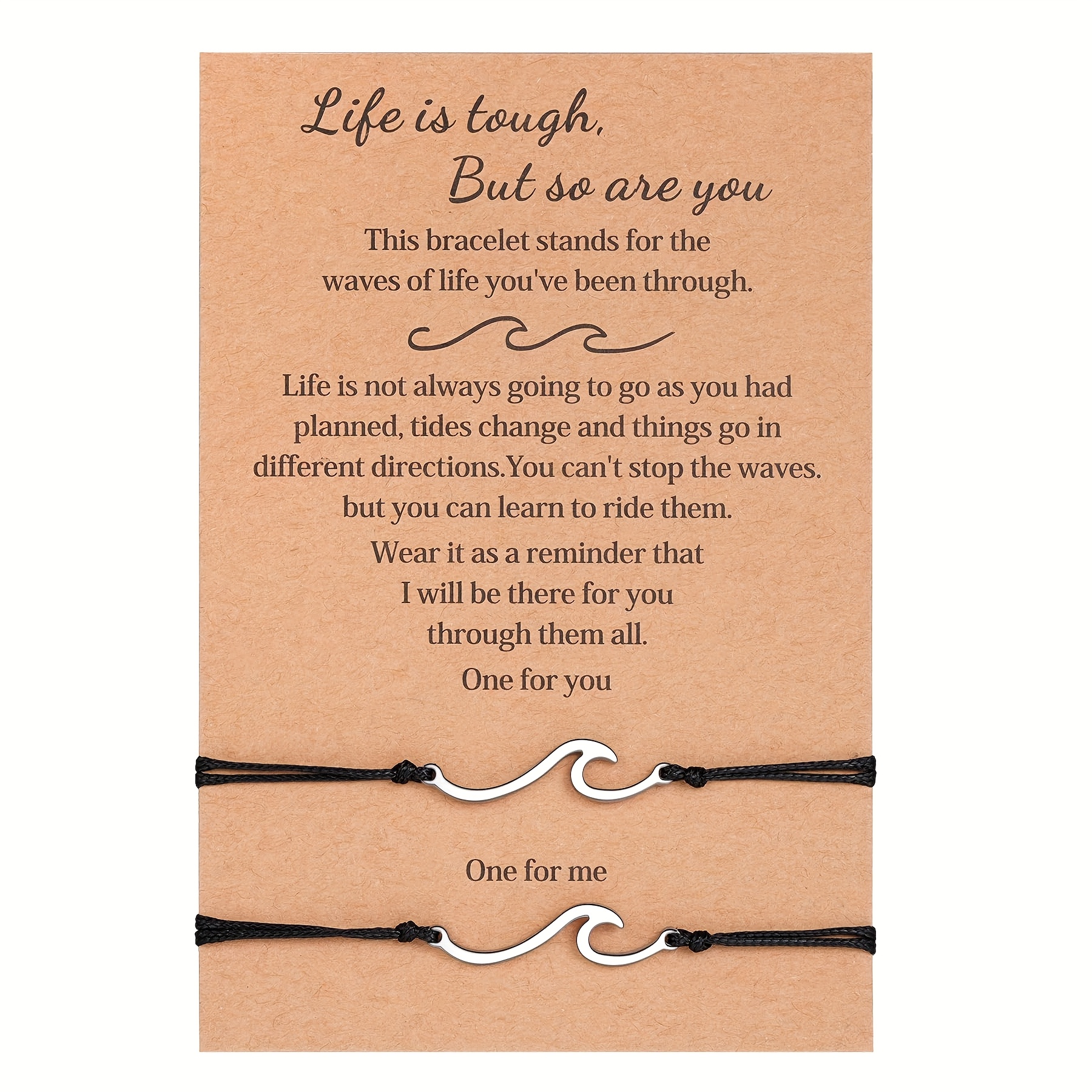 E-shop 2er-Set Wellenarmbänder für Freundschaft, mit passenden Stilen, die Segnungen und Unterstützung symbolisieren. Geschenke für Familie, Partner