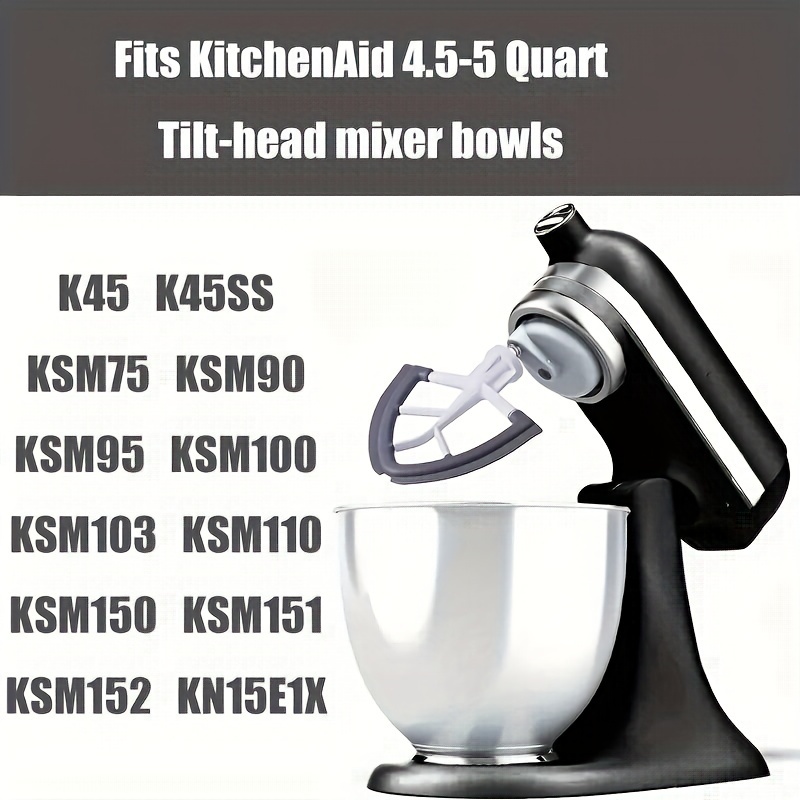 1    beater for kitchenaid tilt head stand mixer 4 5 5 quart flat beater paddle with flexible silicone  s bowl scraper details 4