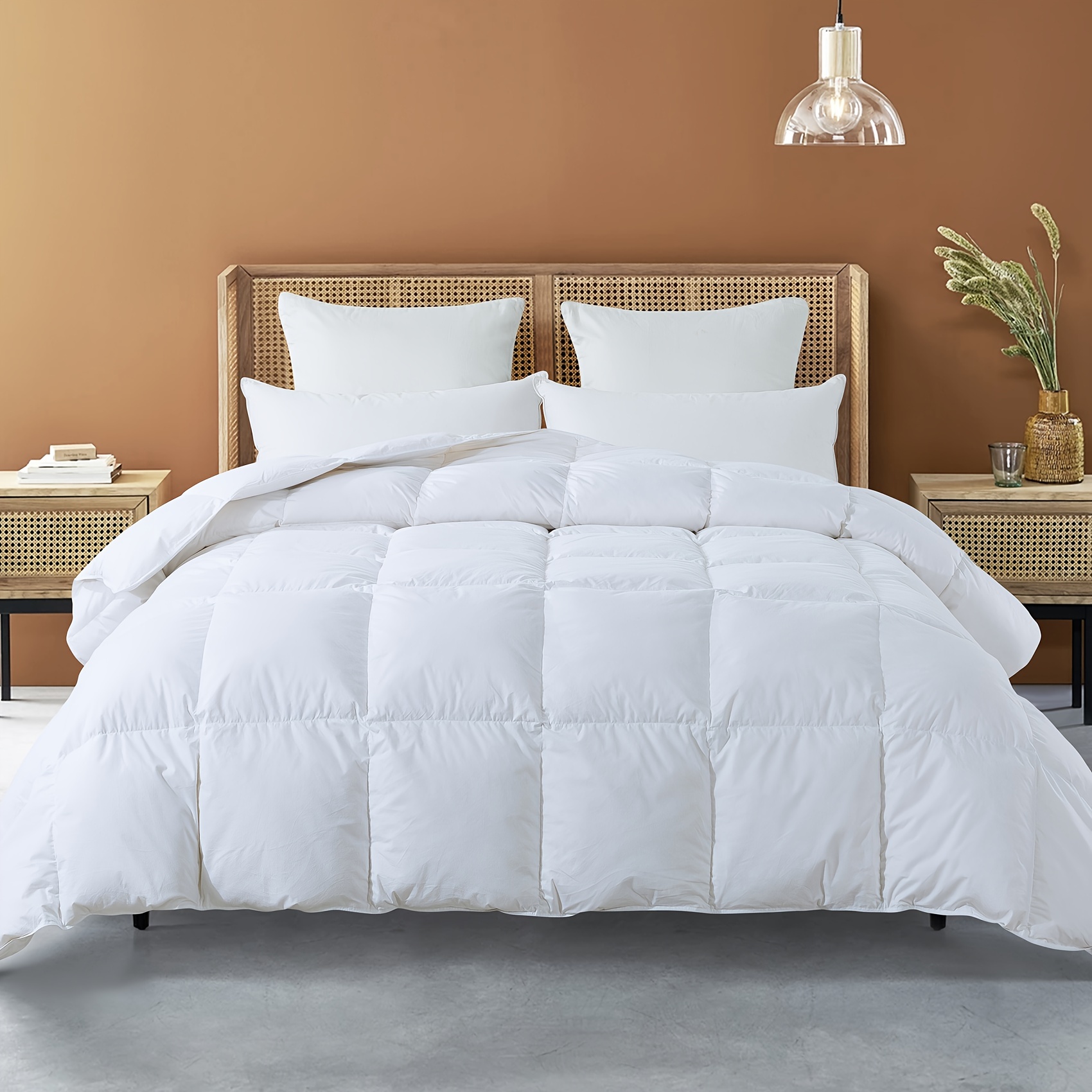 

King Size Feather Comforter Filled With - All Season Size Duvet Insert- Luxurious Hotel Bedding Comforters With 100% Cover - King 106 X 90 Inch