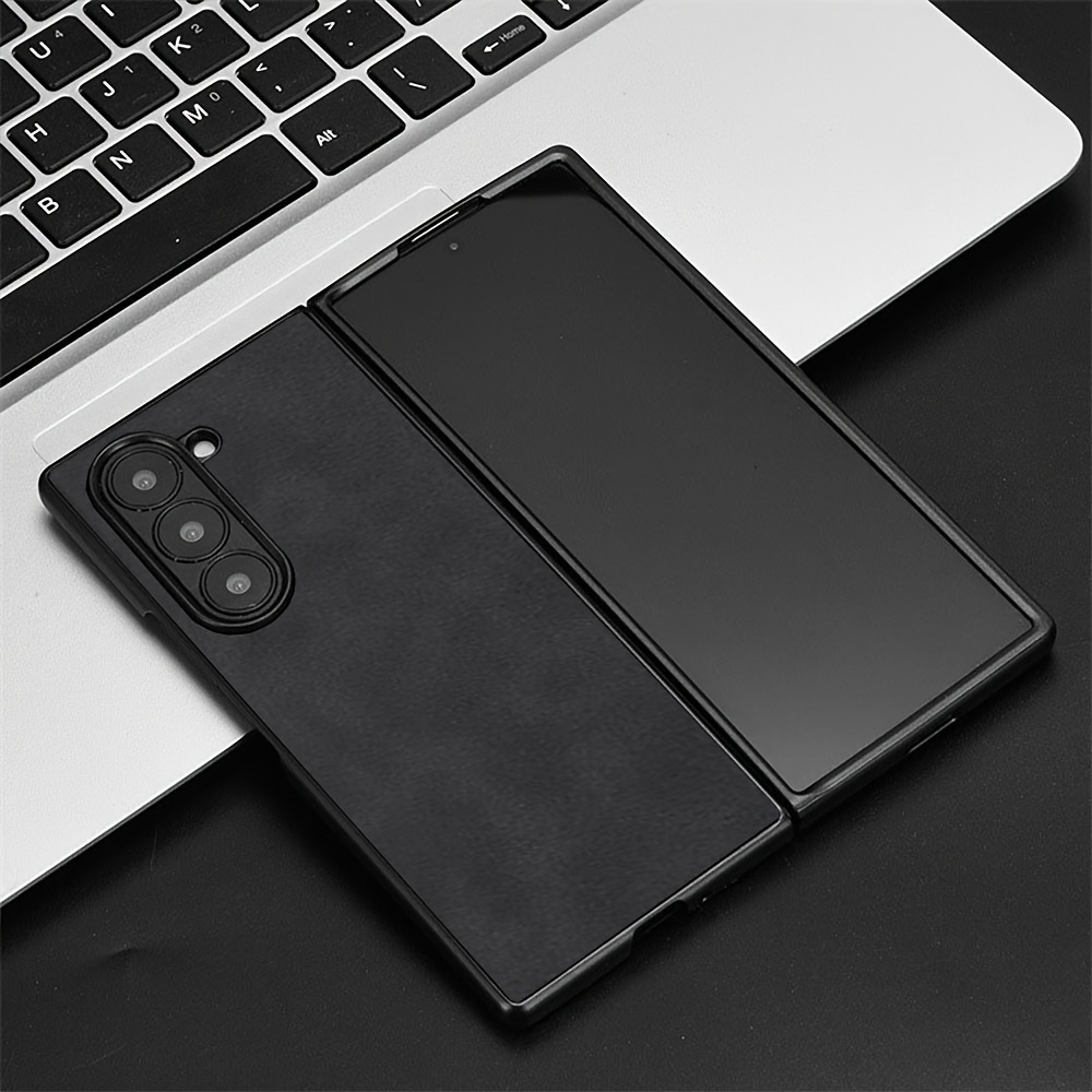 phone case luxury durable lightweight phone case for samsung galaxy z fold 7 6 5 4 3 5g retro   solid color pc cover bundle