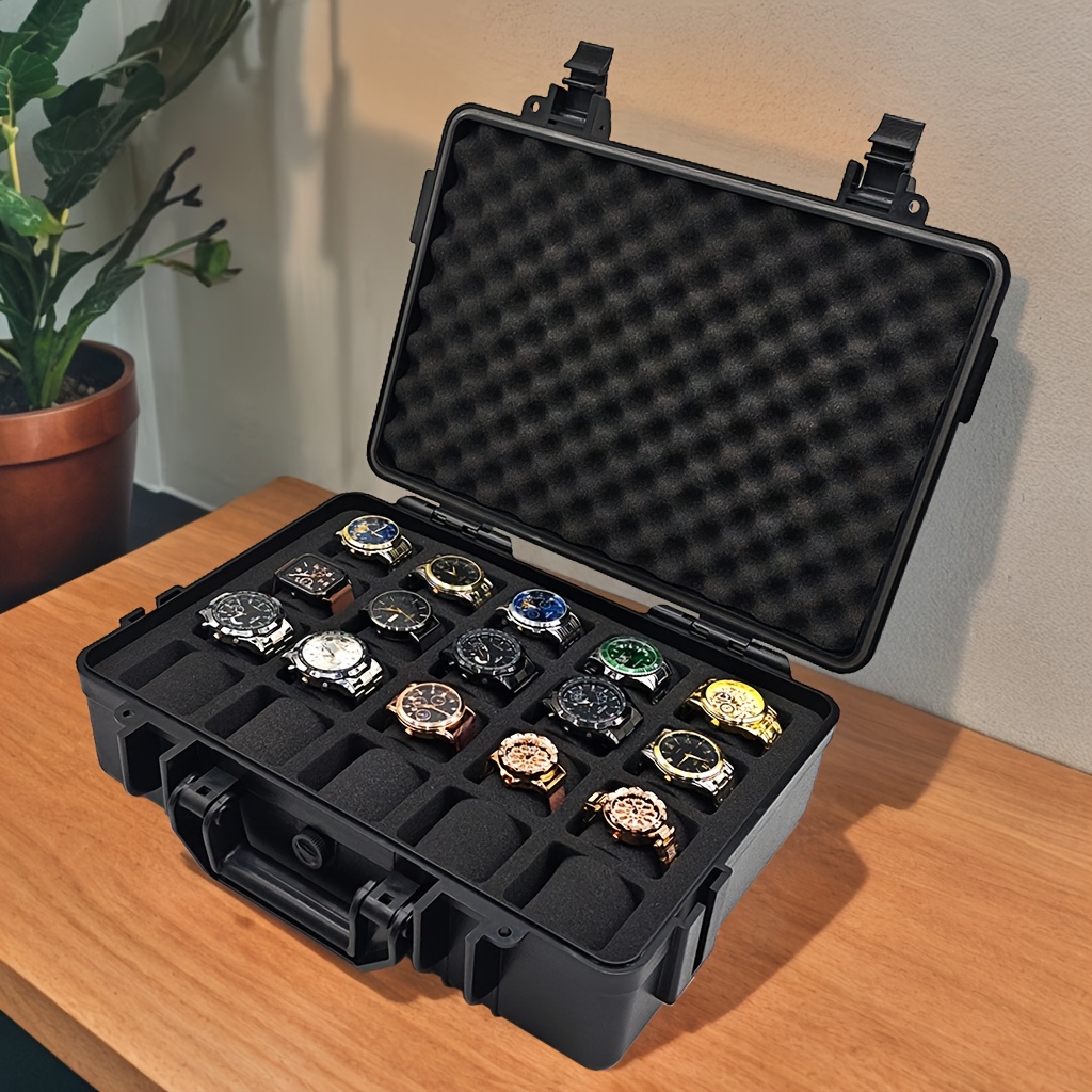 1  and jewelry storage box portable case made of high quality pp abs material protective case waterproof and dustproof pressure resistant and drop resistant designed with 4 12 20 slots essential for organizing watches and jewelry suitable for home storage outdoor travel   business trips and self driving tours a   for valentines day and christmas gifts Product details 2