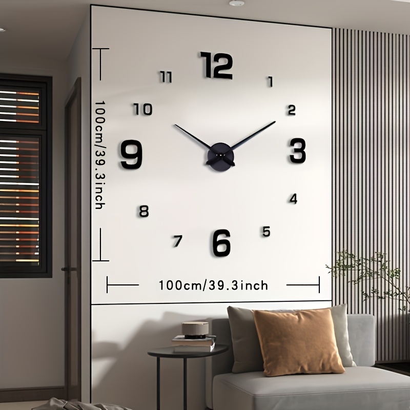TEMU 1 Large Outdoor Patio Wall Clock, Diy Wall-mounted Clock For Yard, Without Damaging Walls, 3d Large Decorative Hanging Clock, Rustic Style