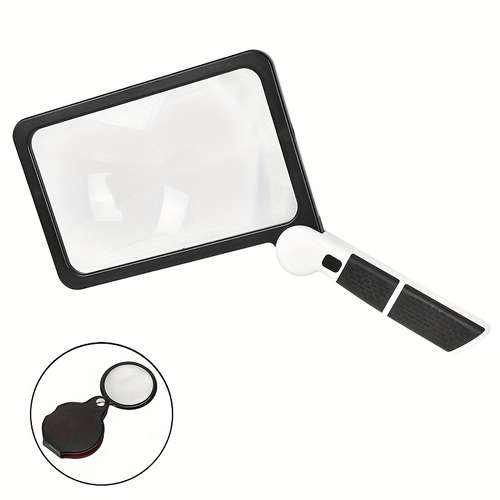 Lente D'Ingrandimento Pieghevole 30X Con LED – Tascabile, Custodia In Pelle PU Per Riparazioni Di Precisione