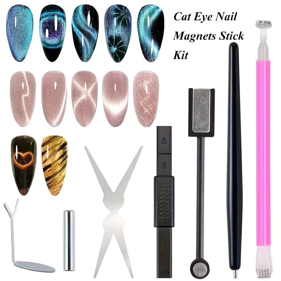 7pcs Nail Cat Eye Tool Set - Gel Nail Cat Eye For Nails Tool - Cat Eye Nail Design Tools Nail Art Accessories