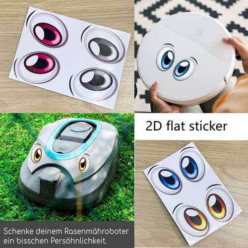 cute robot eye static cling decals suitable for cars vacuum cleaners lawn mowers toy cars computers vinyl stickers with anime themed suitable for irregular shape suitable for robot decorations