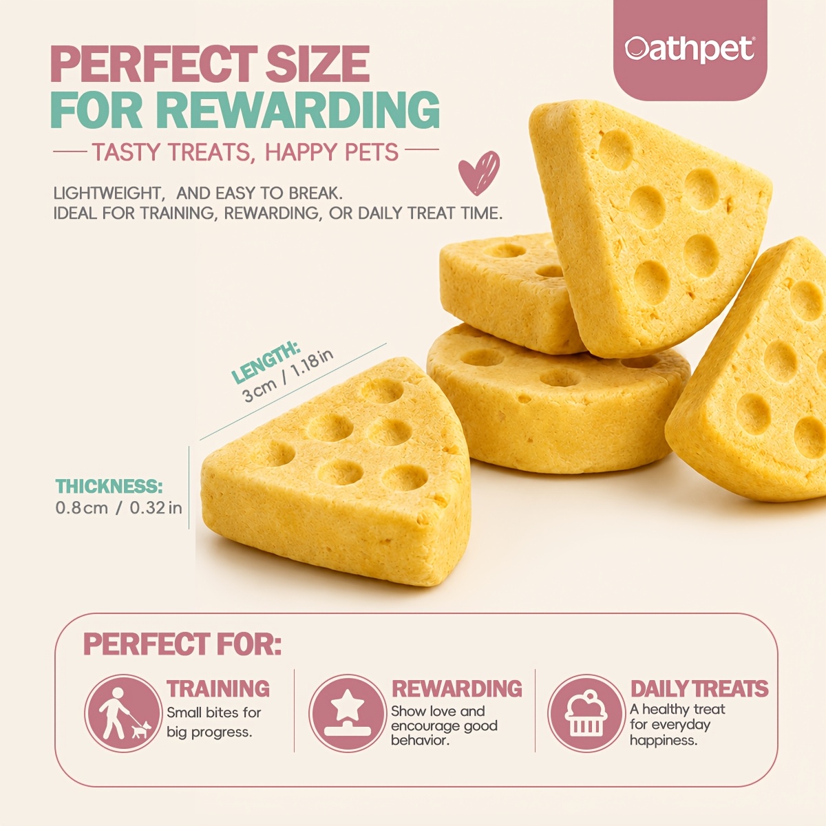 oathpet premium freeze dried cheese   for dogs cats   chicken cheese high protein training rewards daily snacks 37 count Product details 8
