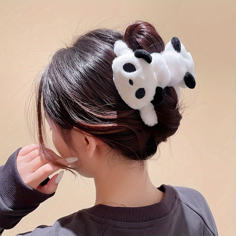 

1pc-2pcs Plush Cute Cartoon Large Size Hair Grabber For Women With High-end Back-of-the-head Ponytail Shark Clip Autumn And Winter Hair Clip Headwear For Women, Best For Christmas