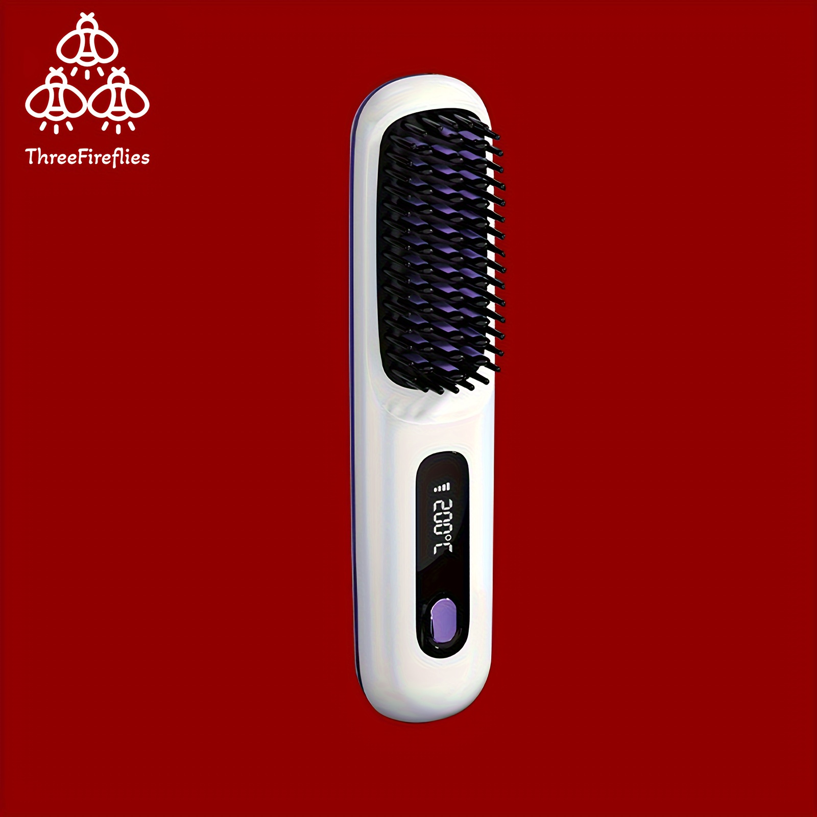 TEMU Wireless Hair Straightener Brush, Portable Negative Ion Hot Comb With Usb Rechargeable Feature, Temp Settings Anti-scald, 20mins Auto-off, For Use