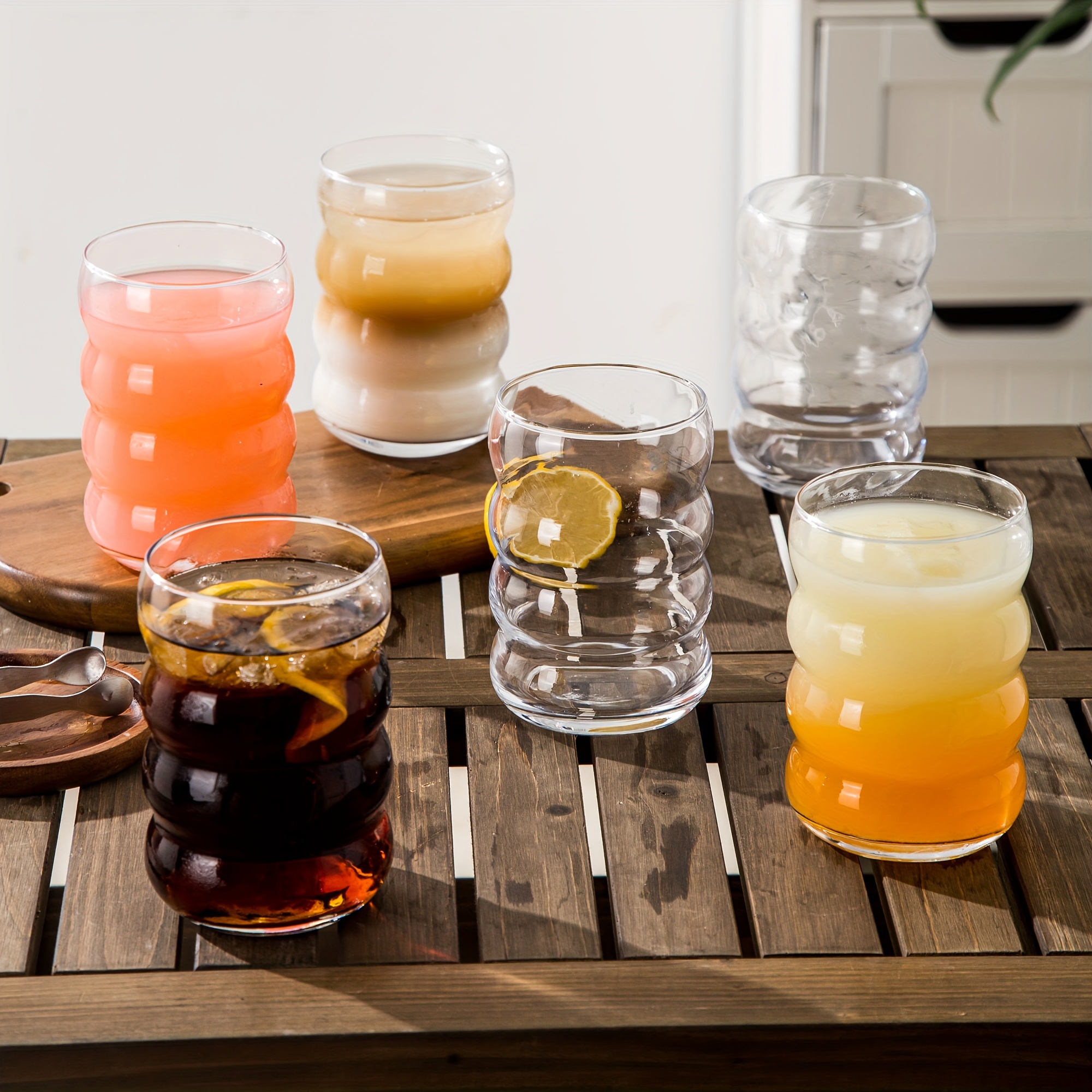 2/4pcs 16 Oz XL Large Water Cup with Straws - Aesthetic Iced Coffee Cups  And Wave Bubble Tumblers, Reusable, Cute * Ice Coffee Cup, Ripple Drinking  Glasses, Ideal for Wine, Beer, Cocktails, Coffee, ...