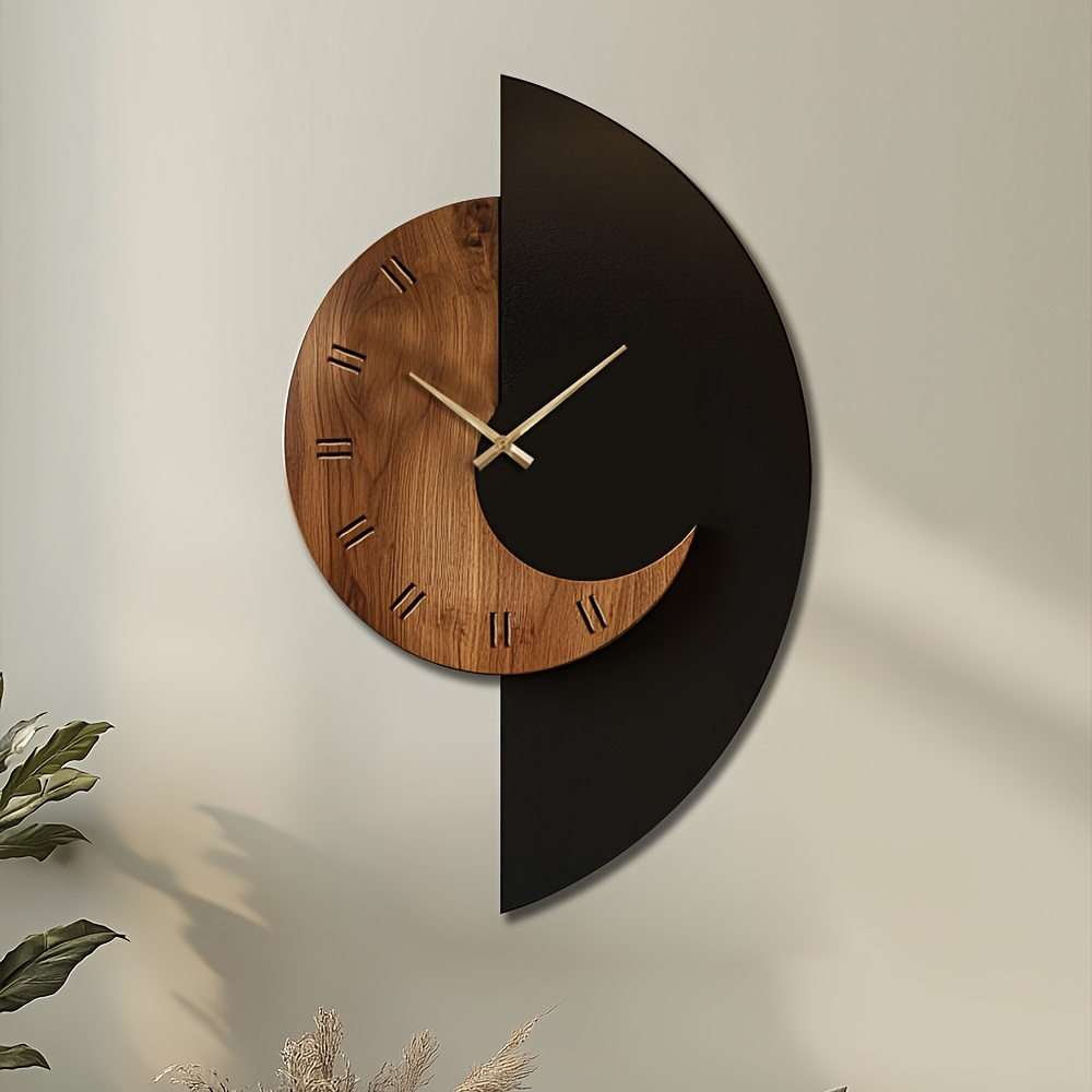 Artistic Silent Wall Clock in Decorative Wood