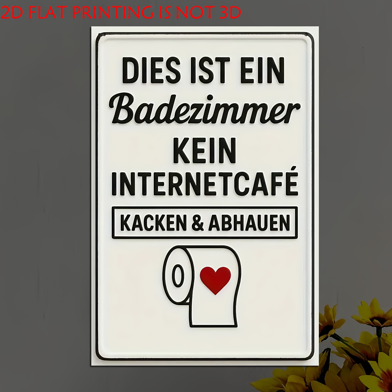 E-shop 2D Flach, 1 Stück Vintage Deutsch Humorvolles Badezimmer Holzschild & Plakette, "DIES IST EIN Badezimmer KEINE INTERNETCAFÉ" für Zuhause Küche
