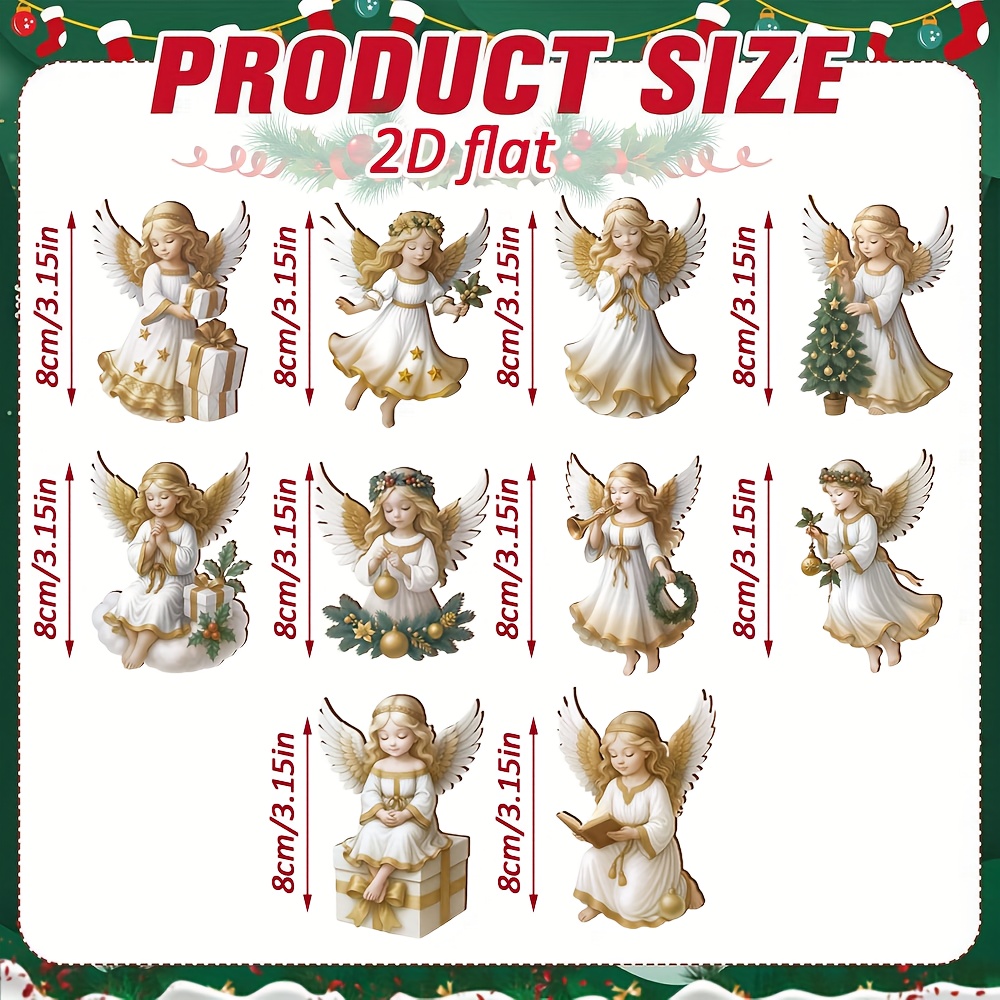 2d   - [2d  ] 10 piezas adornos colgantes de   de madera hermosos, juego de colgantes de muñecas pequeñas para las fiestas, dijes de      , regalo de   decoración  , colgantes de decoración   de moda,   para   de navidad, jardín, hogar