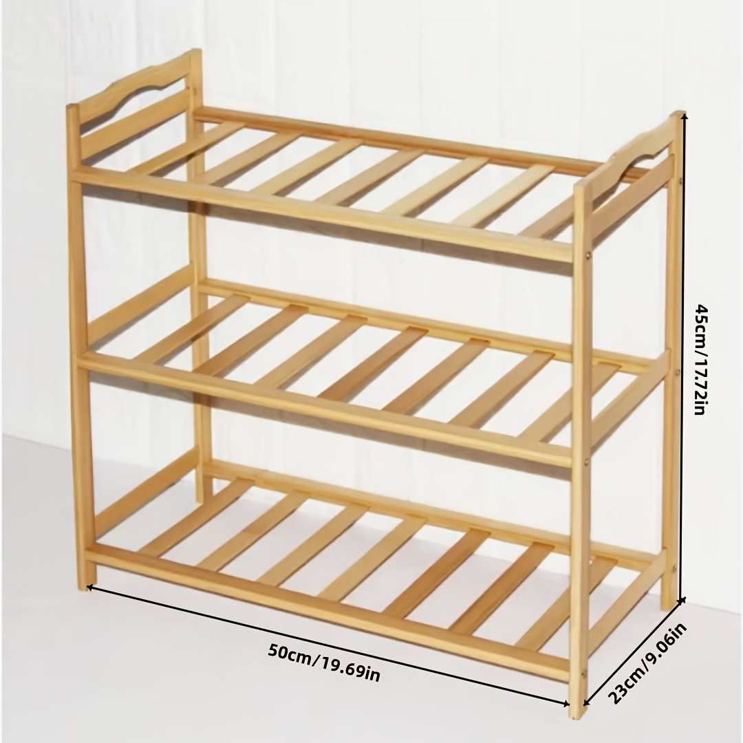 Bamboo Shoe Rack - Slim, Lightweight, Multi-functional Space Organizer For Balcony/living Room/dorm/entryway