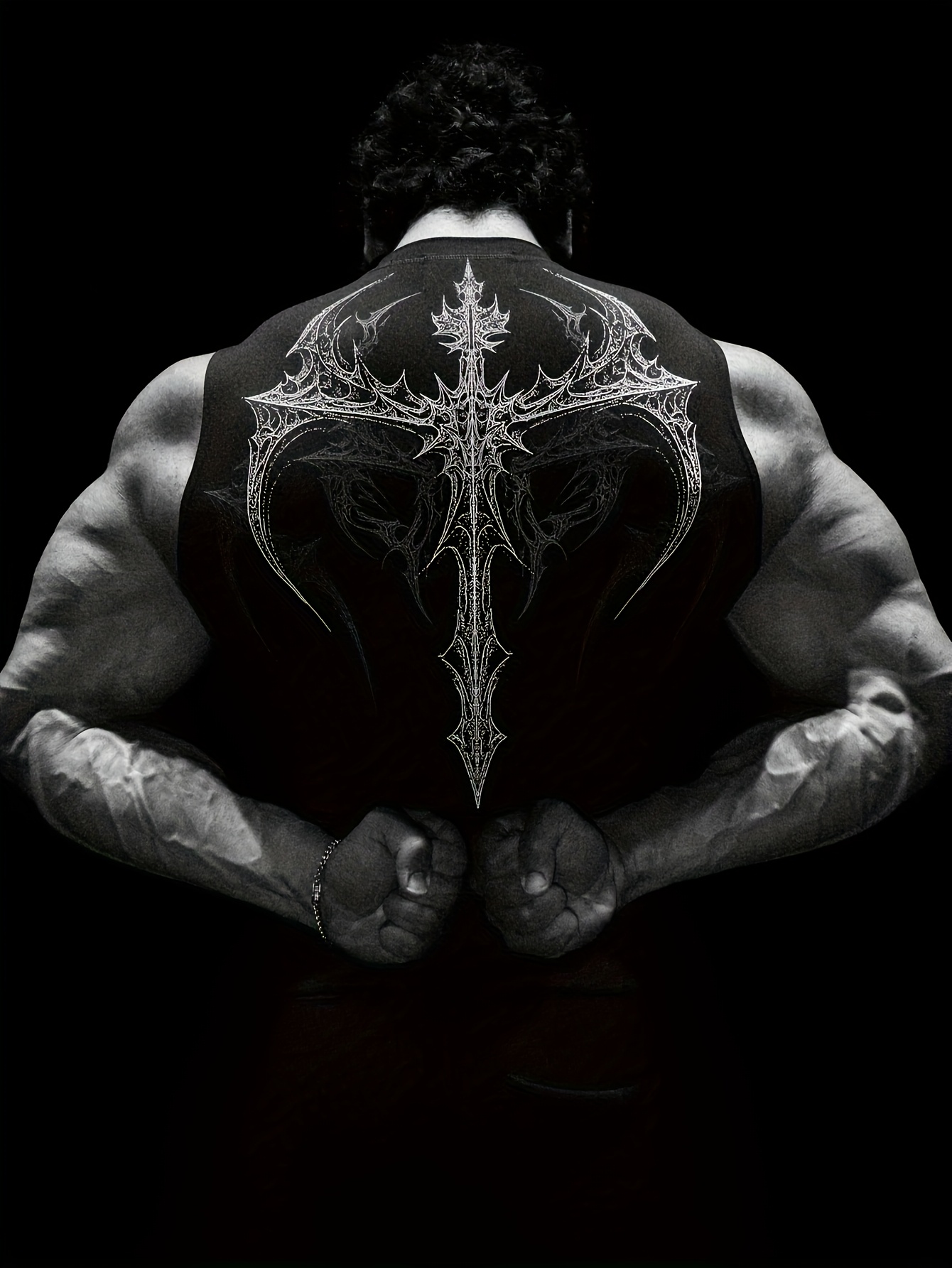 breathedivinity mens sleeveless muscle shirt high stretch quick dry athletic top with back chest muscle print gym running   breathable workout shirt for men ideal for fitness training casual wear gym apparel Product details 1