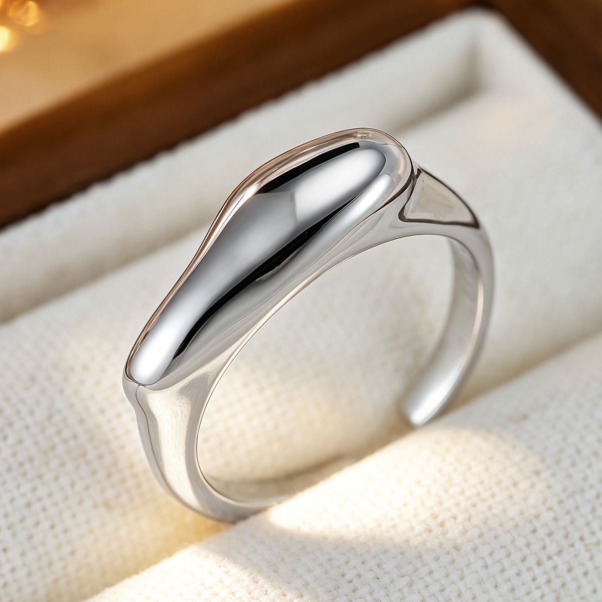Unisex Bohemian Adjustable Copper Zirconia Inlaid Open Ring